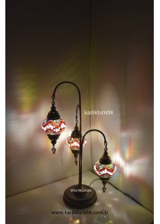 Mozaik Lamba Dekoratif Gece Lambası Mozaik Lambader 3Lü oltalı -I-S-F-5532